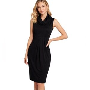 Lafayette 148 Cowl Neck Sleeveless Dress Black Size 10
